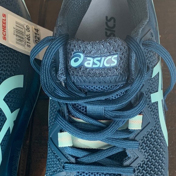 (K214) ASICS Dynawall Women’s Sz 9.5 Navy Blue, Teal, Gray & White Sneaker - Picture 8 of 8